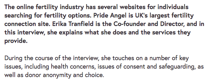 Pride Angel Interview Video Description